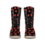 Cute Ladybird Pattern Print Winter Boots