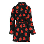 Cute Ladybird Pattern Print Women's Bathrobe