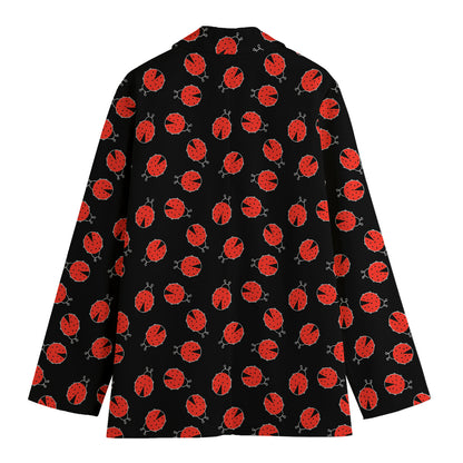 Cute Ladybird Pattern Print Women's Blazer