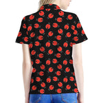 Cute Ladybird Pattern Print Women's Polo Shirt