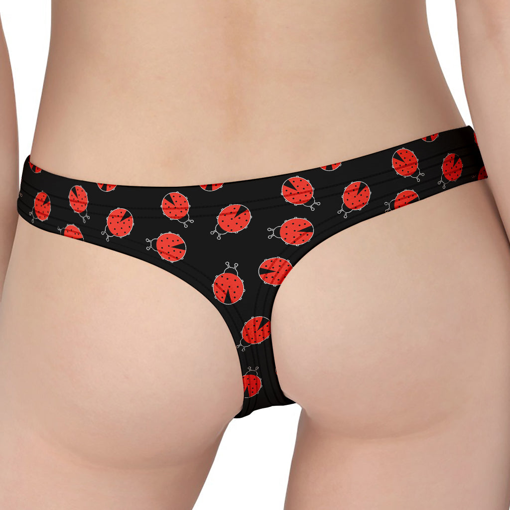 Cute Ladybird Pattern Print Women's Thong