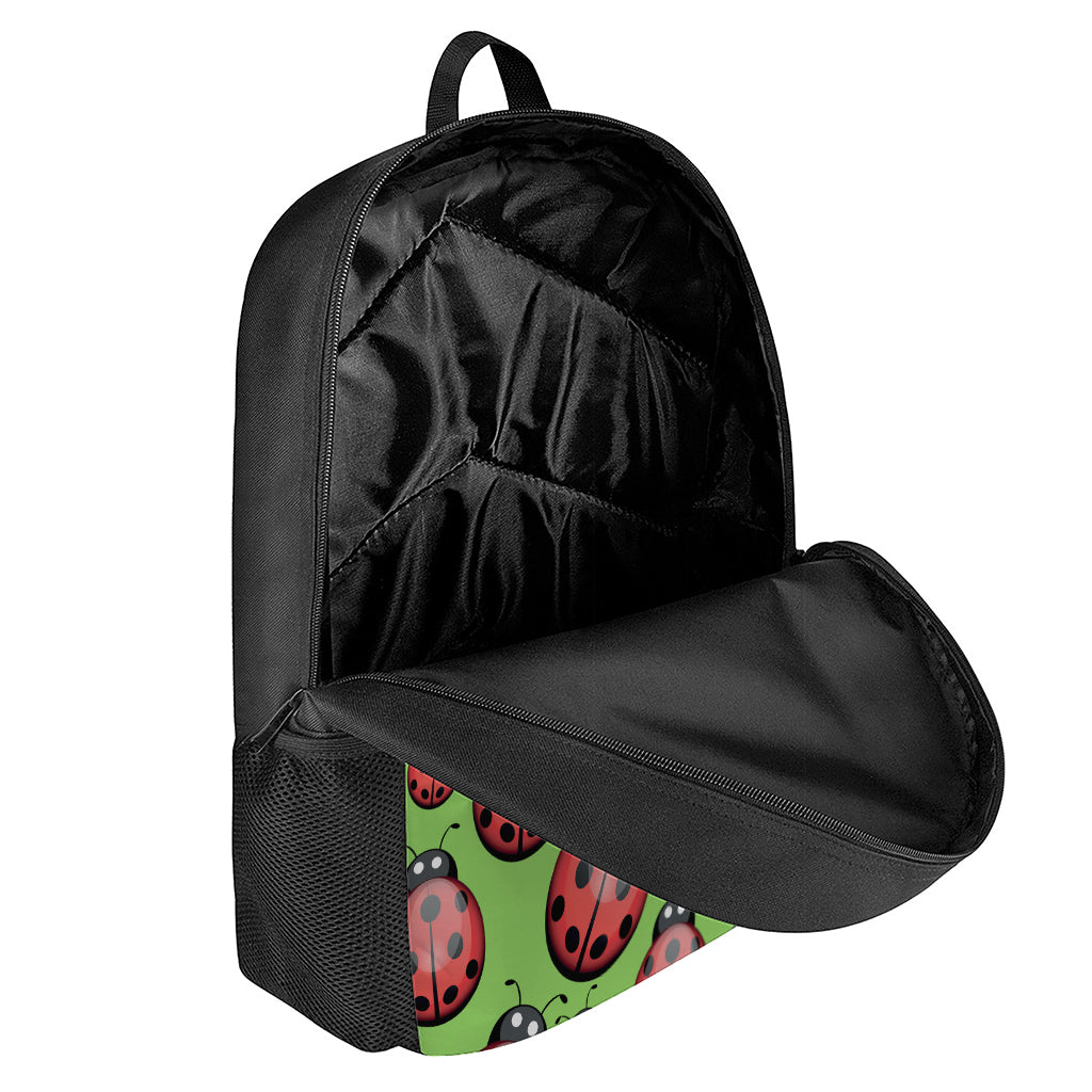 Cute Ladybug Pattern Print 17 Inch Backpack