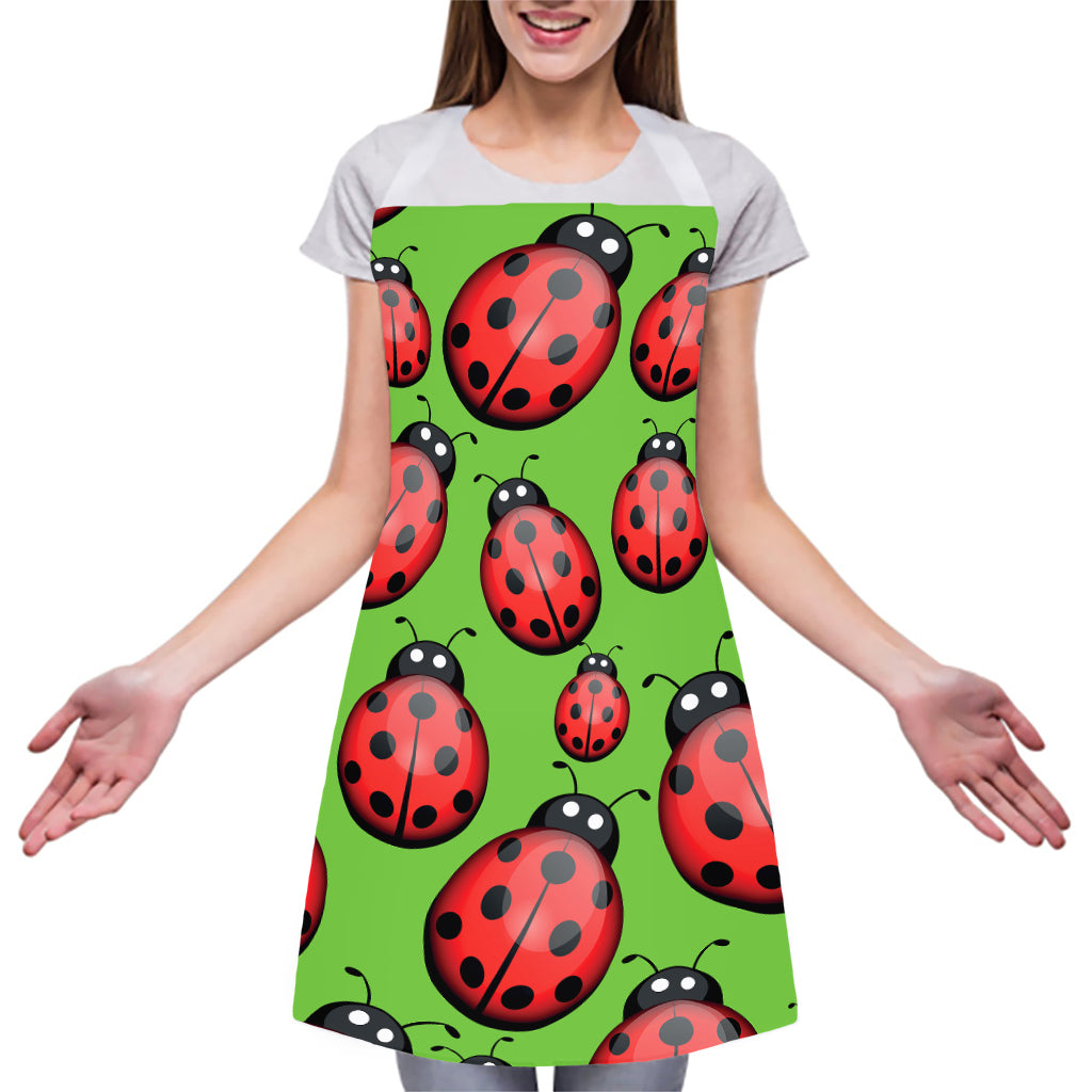 Cute Ladybug Pattern Print Adjustable Apron