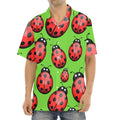 Cute Ladybug Pattern Print Aloha Shirt