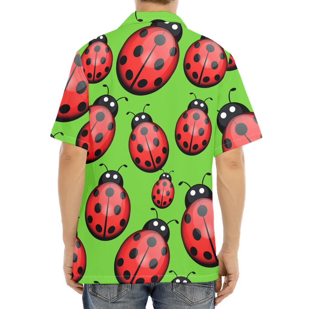 Cute Ladybug Pattern Print Aloha Shirt