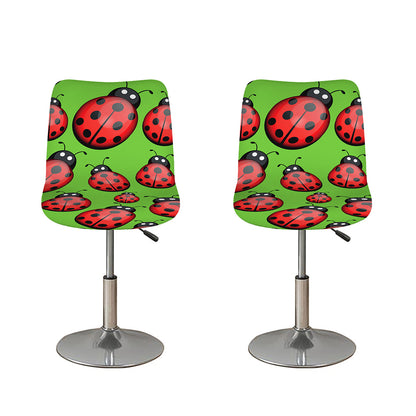 Cute Ladybug Pattern Print Bar Stool Covers