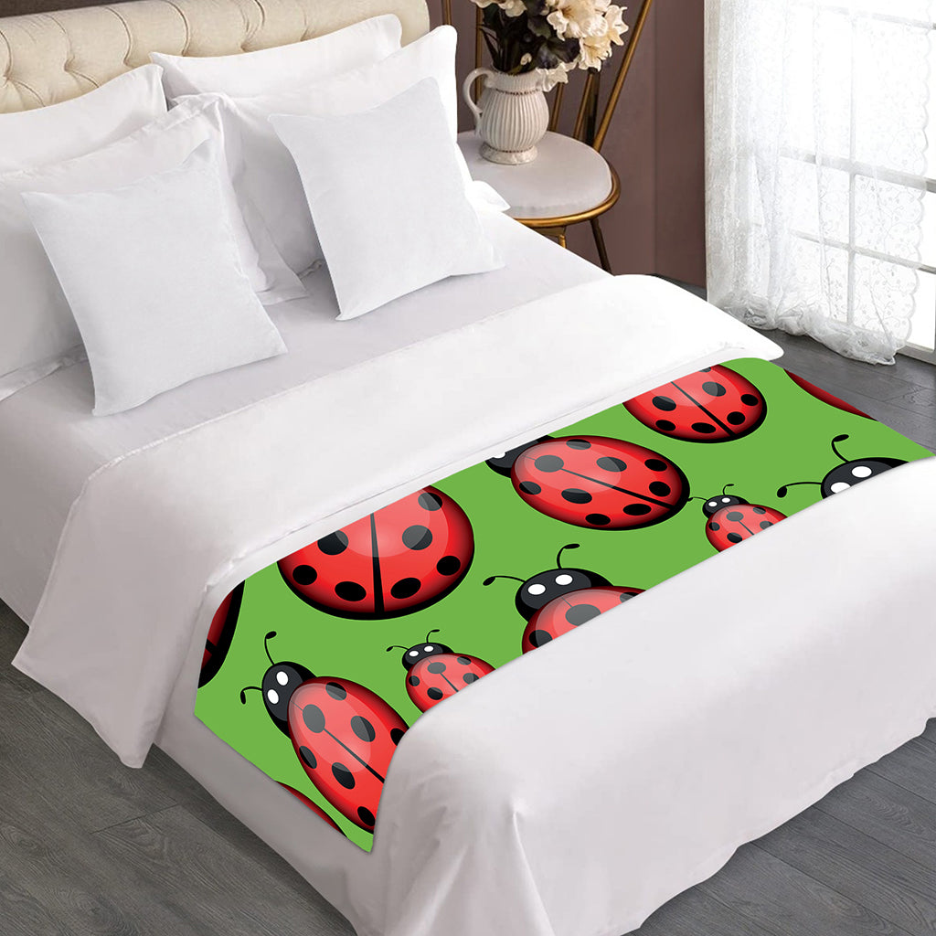 Cute Ladybug Pattern Print Bed Runner