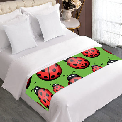 Cute Ladybug Pattern Print Bed Runner