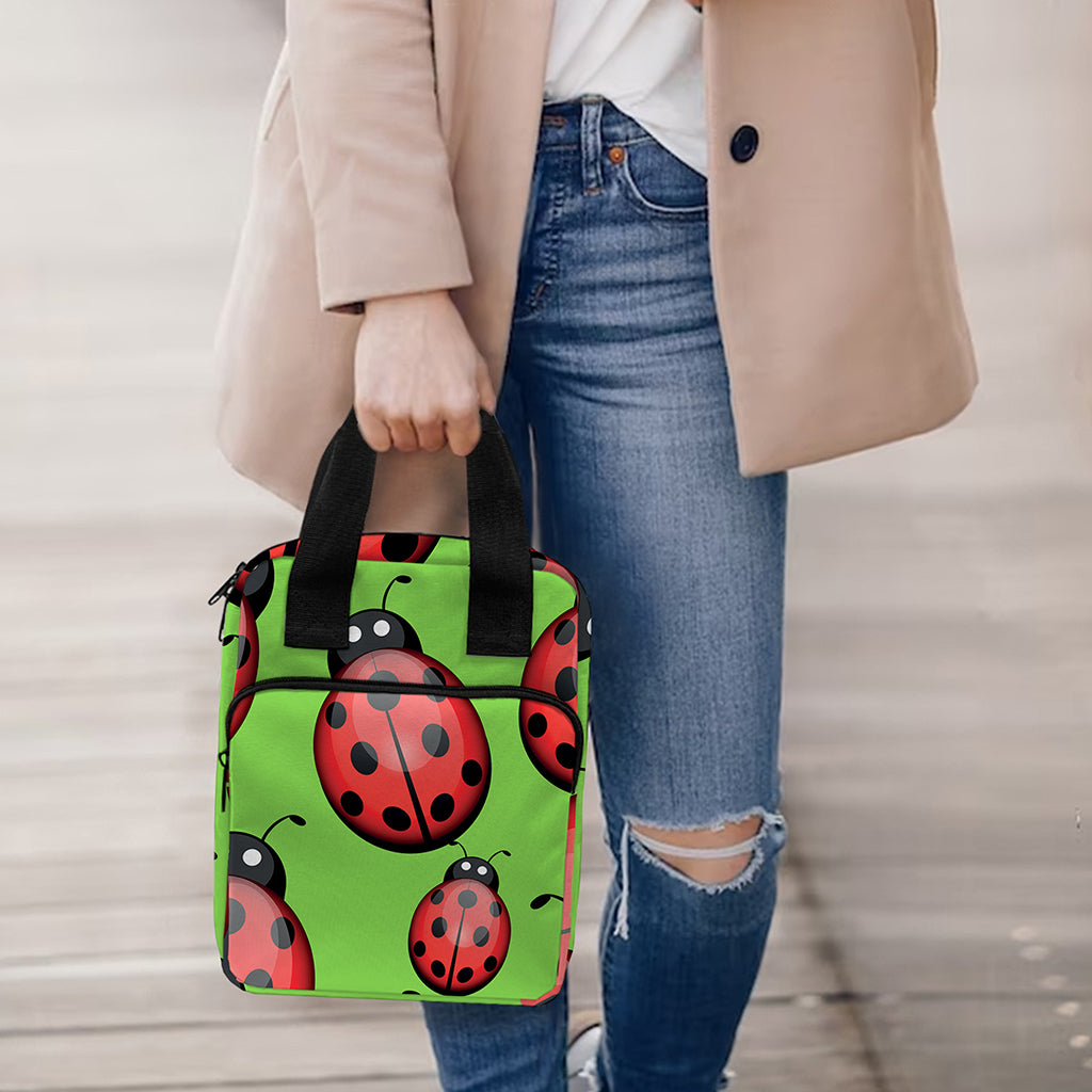 Cute Ladybug Pattern Print Bible Tote Bag