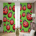 Cute Ladybug Pattern Print Dimout Pencil Pleat Curtains