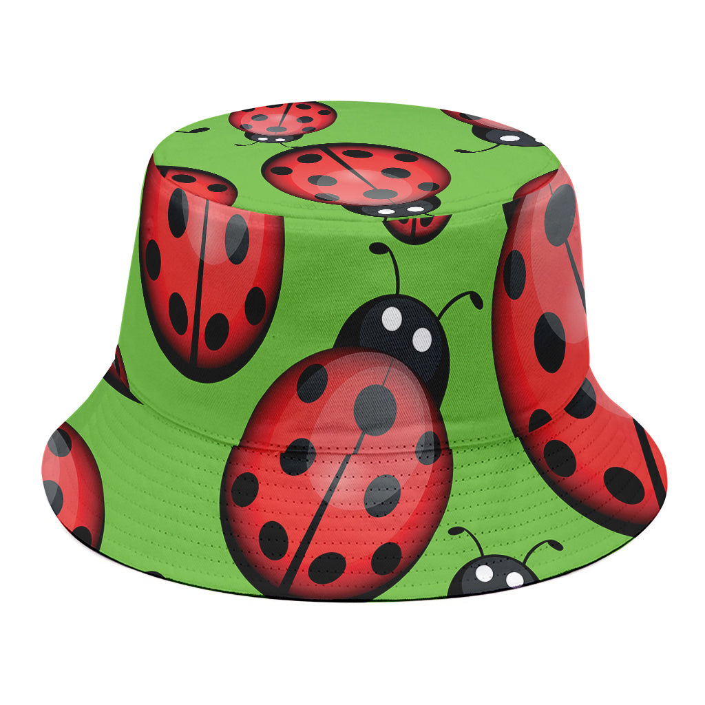Cute Ladybug Pattern Print Bucket Hat