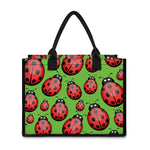 Cute Ladybug Pattern Print Canvas Tote Bag