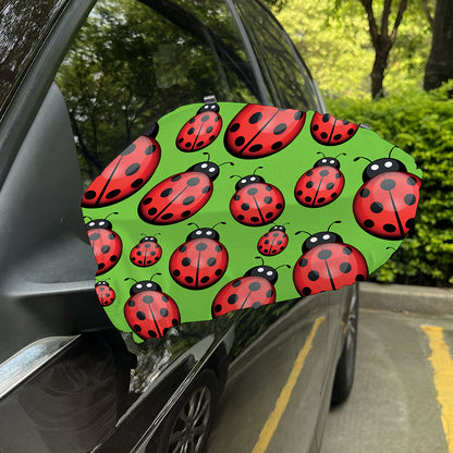Cute Ladybug Pattern Print Car Side Mirror Covers