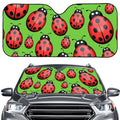 Cute Ladybug Pattern Print Car Windshield Sun Shade