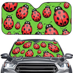 Cute Ladybug Pattern Print Car Windshield Sun Shade