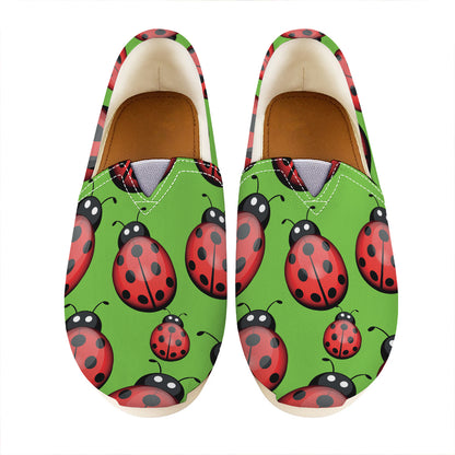 Cute Ladybug Pattern Print Casual Shoes