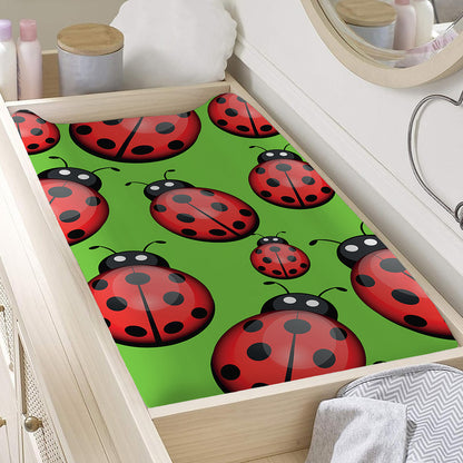 Cute Ladybug Pattern Print Changing Pad Cover