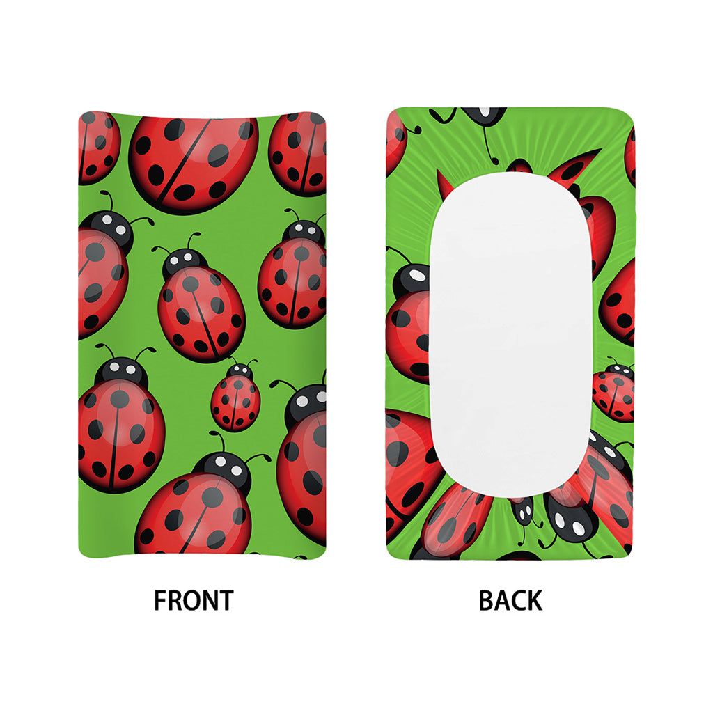 Cute Ladybug Pattern Print Changing Pad Cover