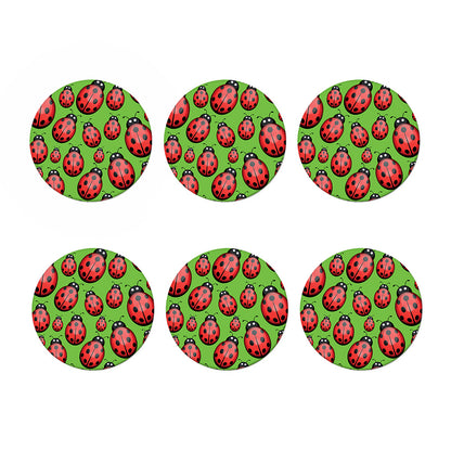 Cute Ladybug Pattern Print Coaster Set
