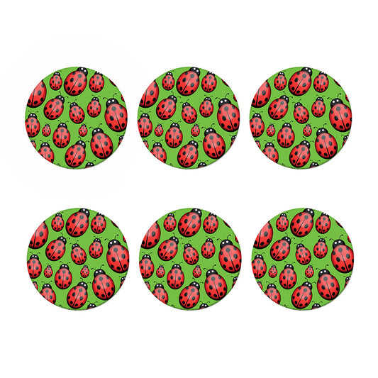 Cute Ladybug Pattern Print Coaster Set
