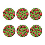 Cute Ladybug Pattern Print Coaster Set