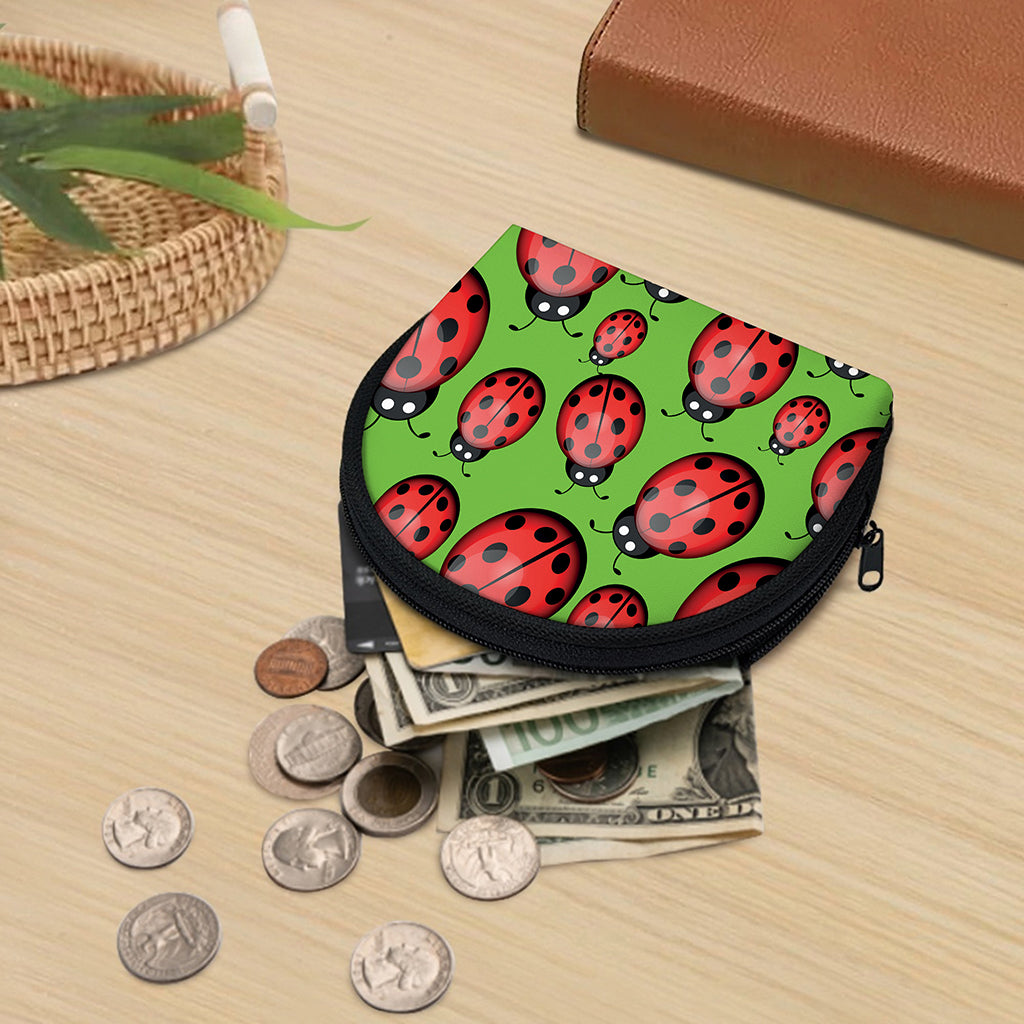 Cute Ladybug Pattern Print Coin Purse