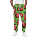 Cute Ladybug Pattern Print Cotton Pants