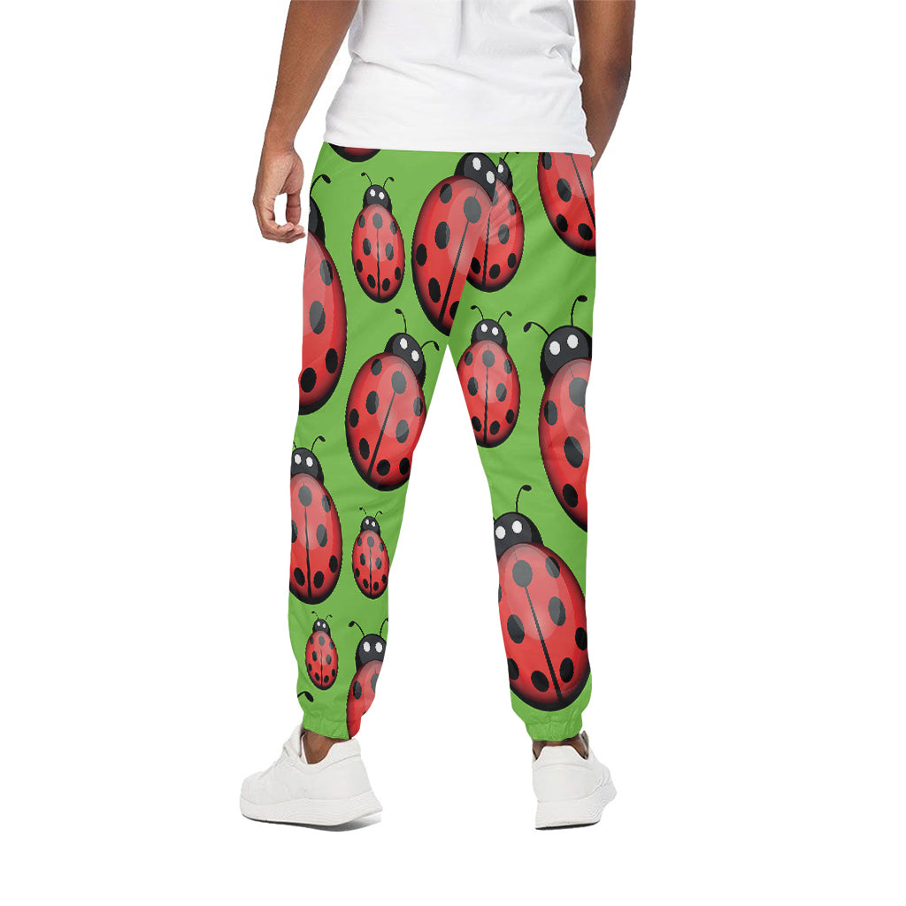 Cute Ladybug Pattern Print Cotton Pants