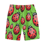 Cute Ladybug Pattern Print Cotton Shorts