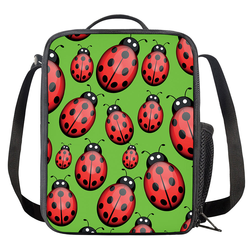 Cute Ladybug Pattern Print Crossbody Lunch Bag
