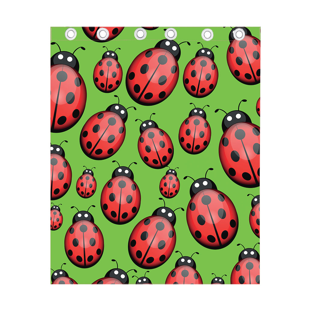 Cute Ladybug Pattern Print Curtain