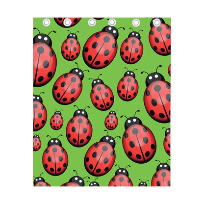 Cute Ladybug Pattern Print Curtain