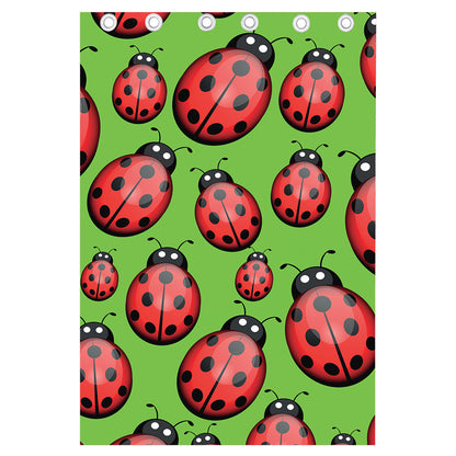 Cute Ladybug Pattern Print Curtain