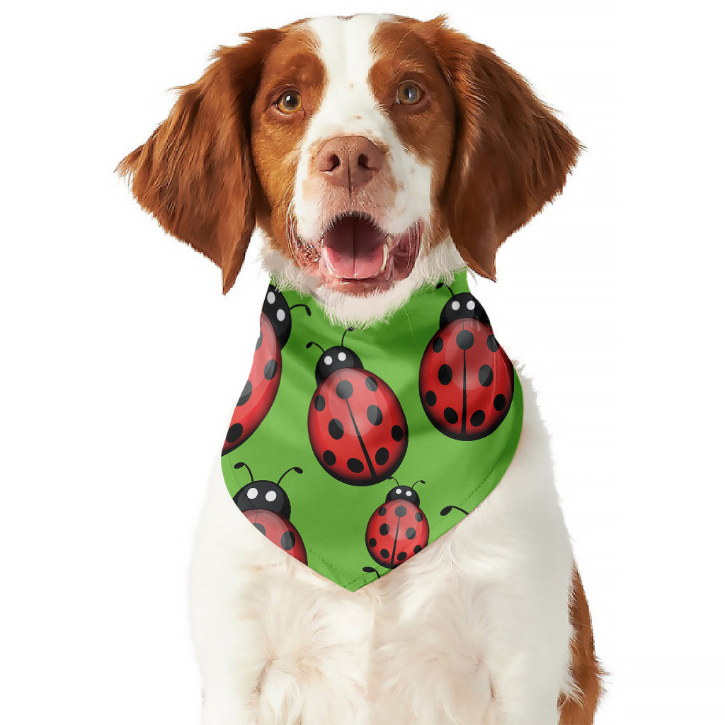 Cute Ladybug Pattern Print Dog Bandana