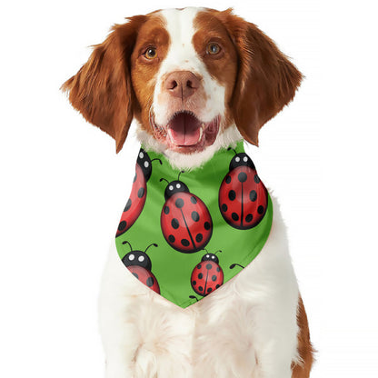 Cute Ladybug Pattern Print Dog Bandana