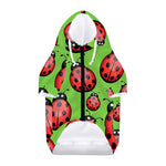 Cute Ladybug Pattern Print Dog Zip Up Hoodie