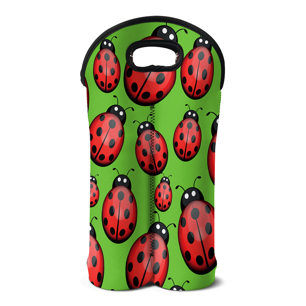 Cute Ladybug Pattern Print Double Neoprene Wine Tote
