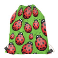 Cute Ladybug Pattern Print Drawstring Bag