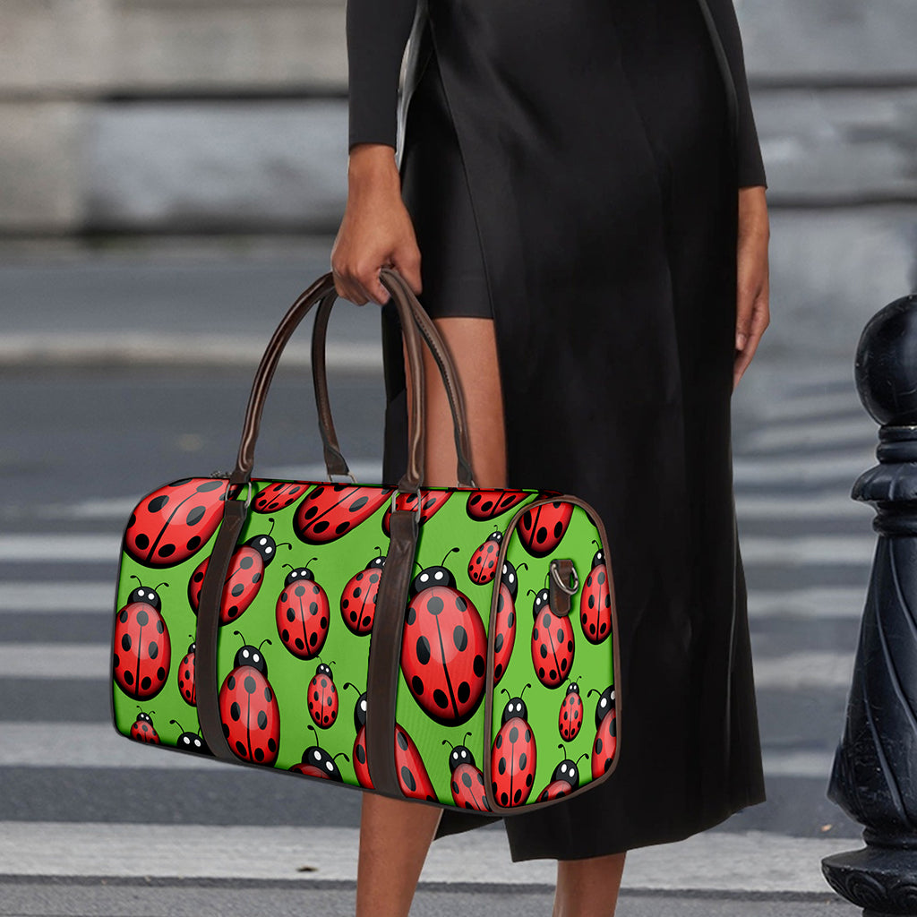 Cute Ladybug Pattern Print Duffle Bag