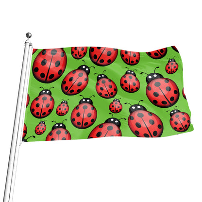Cute Ladybug Pattern Print Flag
