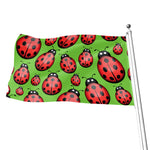 Cute Ladybug Pattern Print Flag
