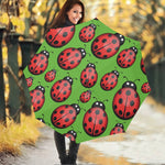 Cute Ladybug Pattern Print Foldable Umbrella