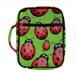 Cute Ladybug Pattern Print Front Pocket Bible Bag