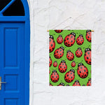 Cute Ladybug Pattern Print Garden Flag