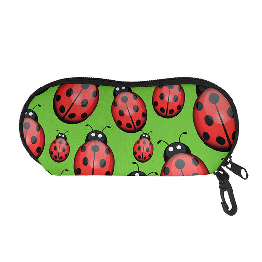 Cute Ladybug Pattern Print Glasses Case