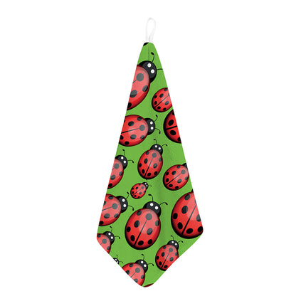 Cute Ladybug Pattern Print Hand Towel