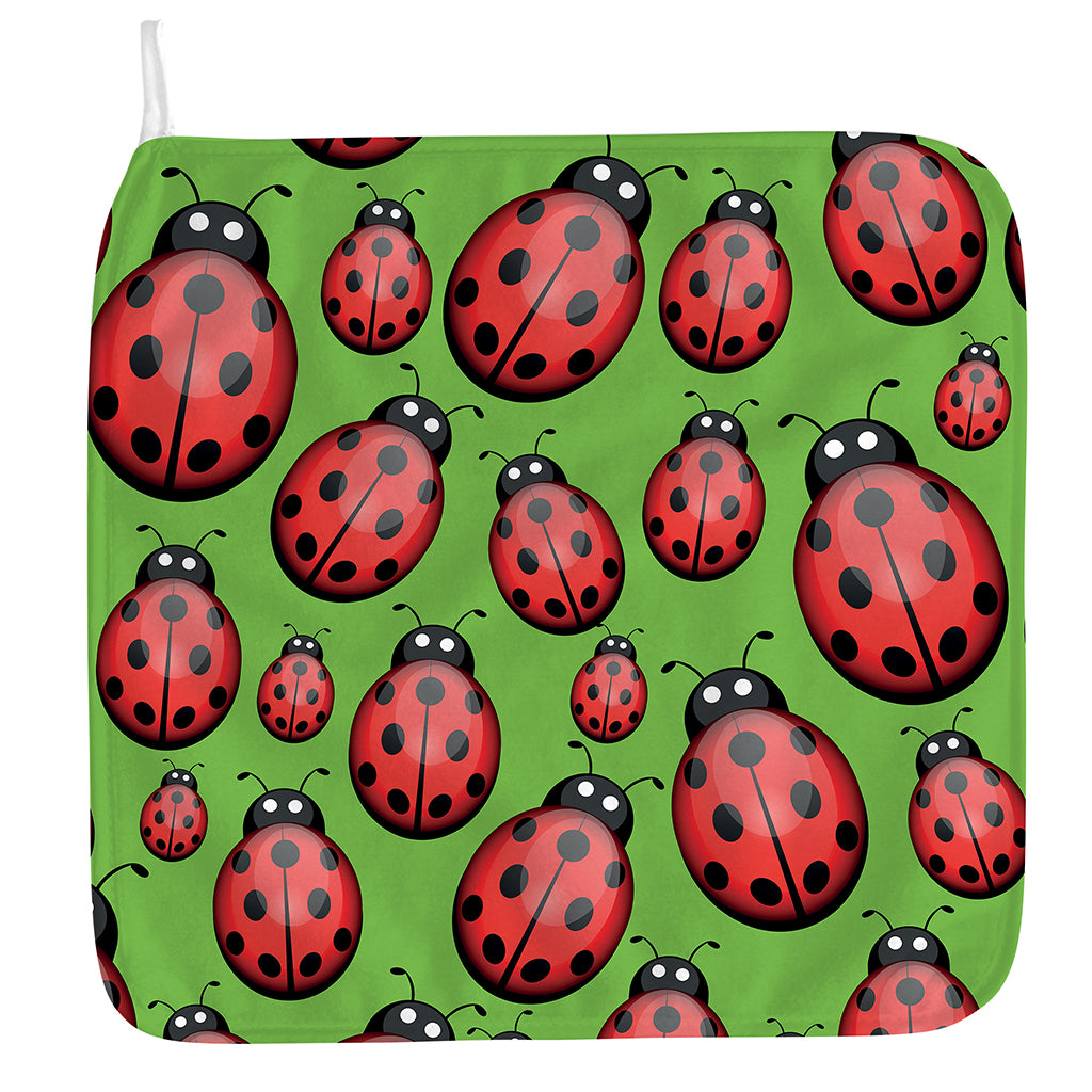 Cute Ladybug Pattern Print Hand Towel
