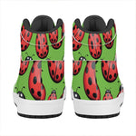 Cute Ladybug Pattern Print High Top Leather Sneakers