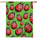 Cute Ladybug Pattern Print House Flag