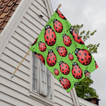 Cute Ladybug Pattern Print House Flag
